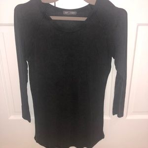 Dark Gray Ribbed Long Sleeve